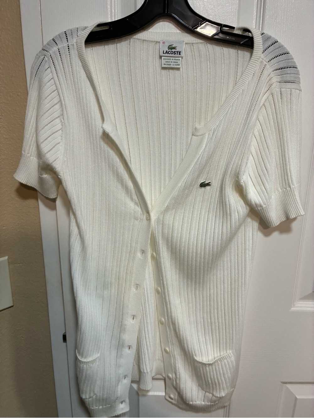 Women’s Lacoste short sleeve cardigan